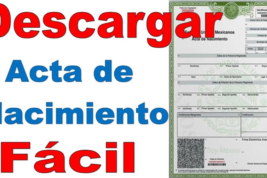 descargar acta de nacimiento gratis